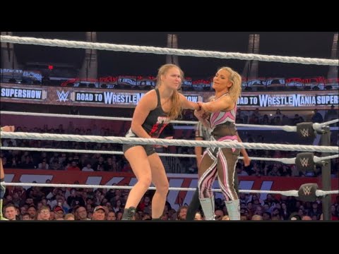 Shayna Baszler and Ronda Rousey vs Natalya and Tegan Nox Full Match - WWE Live