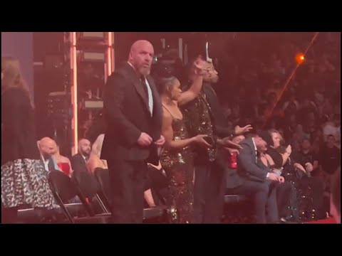 Triple H arrives on stage during WWE Hall of Fame Off Air!!