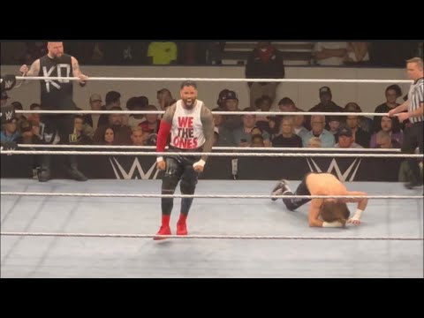 Sami Zayn and Kevin Owens defend Tag Team Championships against The Bloodline during WWE Live!