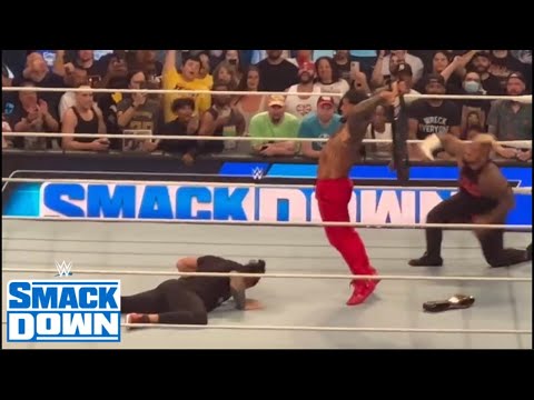 Jey Uso destroys Roman Reigns with steel chair - WWE Smackdown 7/7/23