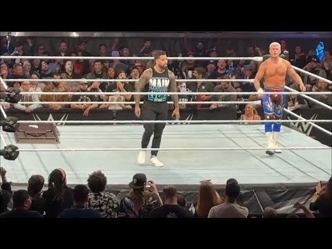 Jey Uso and Cody Rhodes Break Character during WWE Live Event!!