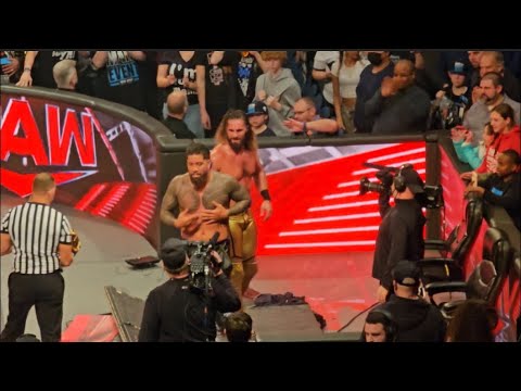Seth Rollins Helps Jey Uso Off Camera After WWE Raw 12/4/2023 Ends!!