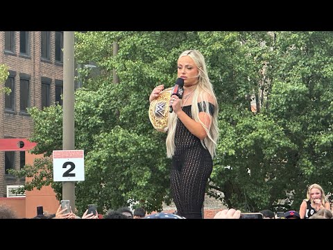 Liv Morgan speaks at SummerSlam Press Conference