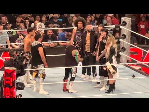 Rey Mysterio roasting Dominik Mysterio and Liv Morgan and brawl!! WWE RAW 8/26/2023