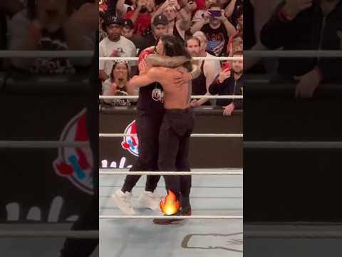 Roman Reigns and Jimmy Uso hug after WWE Bad Blood 10/5/24 #wwe #shorts